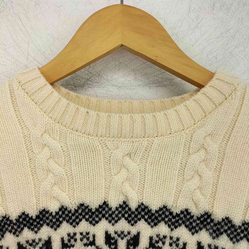 ブルックスブラザーズ BROOKS BROTHERS エクストラファインメリノウール ノルディック柄 クルーネックニット レディース JPN:M