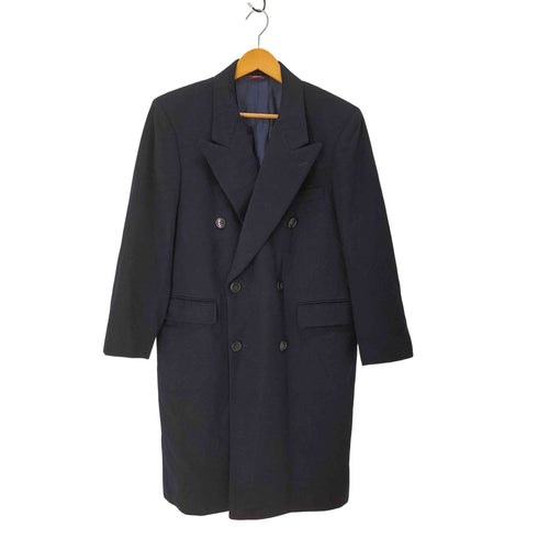 ダーバン DURBAN タスマニア ウール ダブルブレスト チェスターコート ピークトラベル 肩パッド メンズ