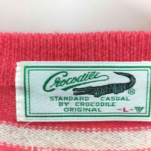 クロコダイル crocodile カシミヤ混 ボーダー Vネックセーター メンズ JPN:L