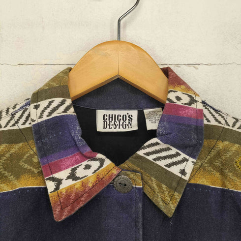 CHICO'S DESIGN ネイティブデザインビジュー装飾シャツジャケット メンズ 1