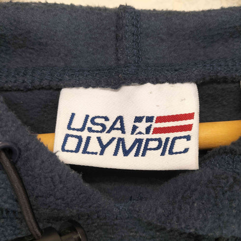 USA フリント刺繍フリースプルオーバーパーカー メンズ L