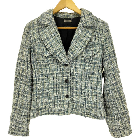 インゲボルグ INGEBORG ツイード 両ポケ シングル 2B テーラードジャケット レディース import:L