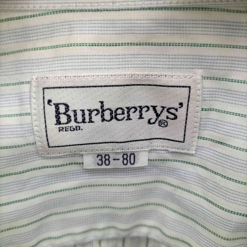 バーバリーズ BURBERRYS 80-90S 白タグ OLD L/S ストライプシャツ レディース 38-80