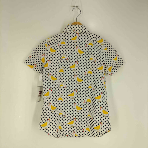 BLUP ROBIN 70S ドット ニワトリ プリント デカ襟 三角タグ S/S シャツ レディース