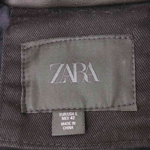 ザラ ZARA コンビキルティングパーカー メンズ import:L