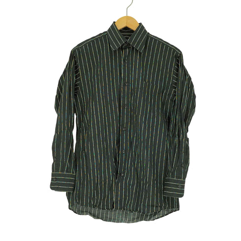 バーバリーロンドン BURBERRY LONDON 日本製 ロゴ モノグラム ストライプ L/S シャツ メンズ import:M