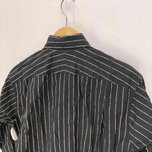 バーバリーロンドン BURBERRY LONDON 日本製 ロゴ モノグラム ストライプ L/S シャツ メンズ import:M