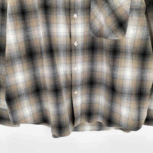 ザラ ZARA L/Sオンブレチェックシャツ メンズ import:XL