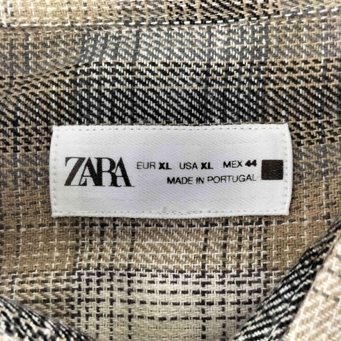 ザラ ZARA L/Sオンブレチェックシャツ メンズ import:XL