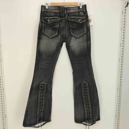 ジェイディッドロンドン JADED LONDON Washed Black Laced Flared Jeans メンズ 32
