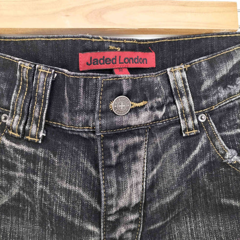 ジェイディッドロンドン JADED LONDON Washed Black Laced Flared Jeans メンズ 32