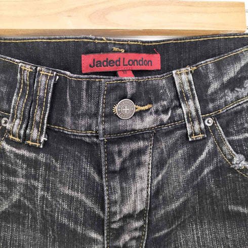ジェイディッドロンドン JADED LONDON Washed Black Laced Flared Jeans メンズ 32