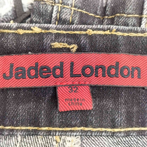 ジェイディッドロンドン JADED LONDON Washed Black Laced Flared Jeans メンズ 32