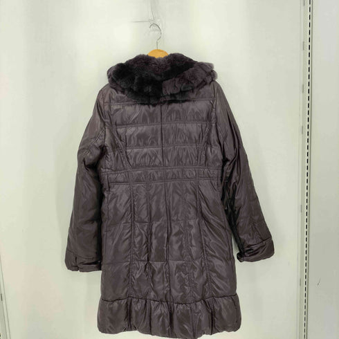 S&I 襟ファー フロントジップ ロングスリーブ ダウンコート レディース M