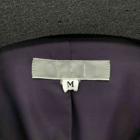 S&I 襟ファー フロントジップ ロングスリーブ ダウンコート レディース M