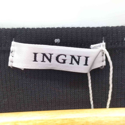 イング INGNI レースレイヤード リボン付きリブトップス レディース import:M