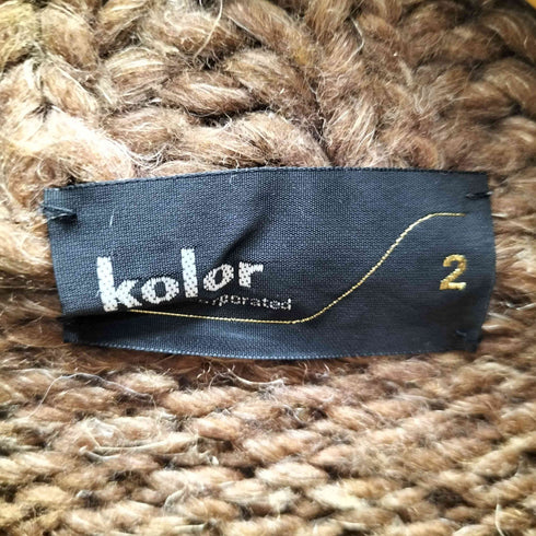 カラー kolor 08AW アクリル ウール リネン 混紡 ショールカラー ニット セーター メンズ JPN:2