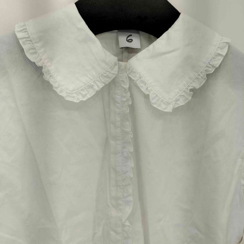 ロクビューティーアンドユースユナイテッドアローズ 6 BEAUTY & YOUTH UNITED ARROWS COTTON FRILL COLLAR SHORT SLEEVE SHIRT/シャツ レディース