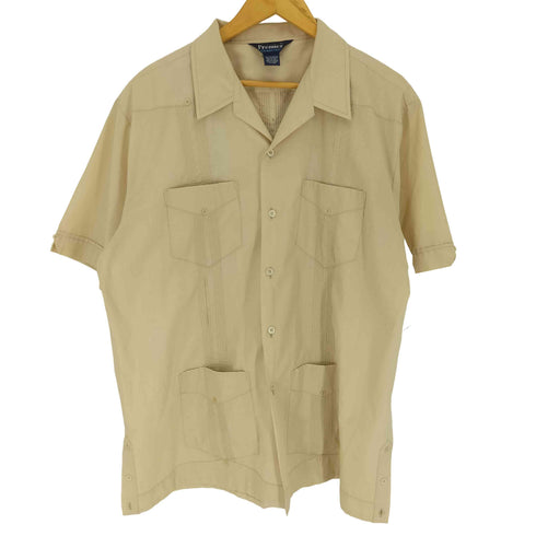 premier 三角タグ 綿ポリ S/S 開襟 オープンカラー キューバシャツ メンズ import:XL