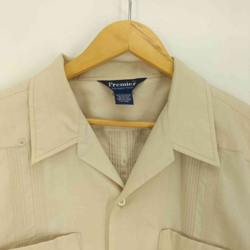premier 三角タグ 綿ポリ S/S 開襟 オープンカラー キューバシャツ メンズ import:XL
