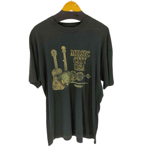 フルーツオブザルーム FRUIT OF THE LOOM 90s USA製 MUSIC CITY USA フロントプリント Tシャツ メンズ import:XL