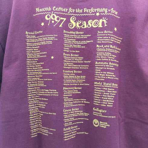 90s A Celebration season 96・97 Macomb Center for the Performing Arts クルーネックTシャツ メンズ