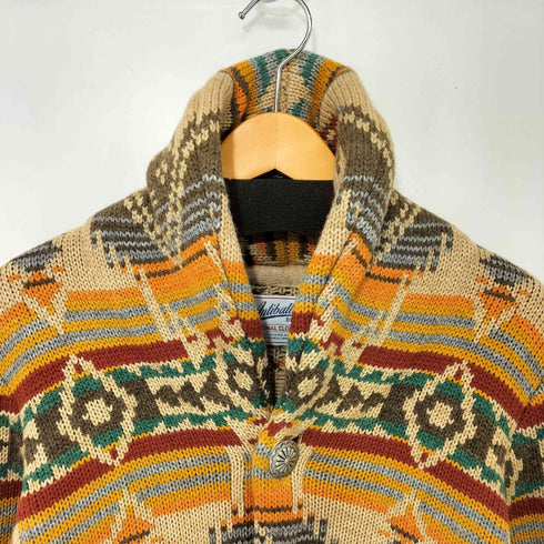 ANTIBALLISTIC ネイティブ柄 ノルディック コンチョ ショールカラー カーディガン メンズ FREE
