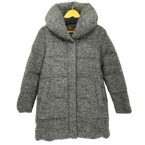 Mapel社 ショールカラー モヘヤ混 スライバーニット ダウンコート レディース JPN:40