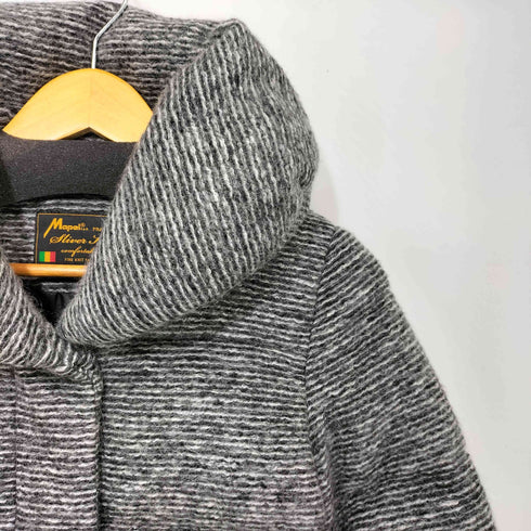 Mapel社 ショールカラー モヘヤ混 スライバーニット ダウンコート レディース JPN:40