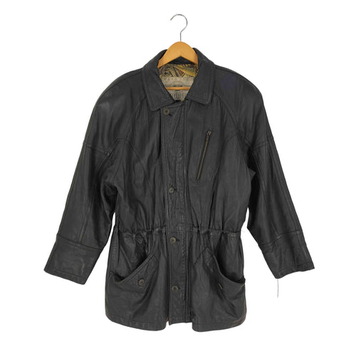 ハラジュクマザー HARAJUKU MOTHER 裏地総柄 ラムスキン 比翼 カーコート メンズ L