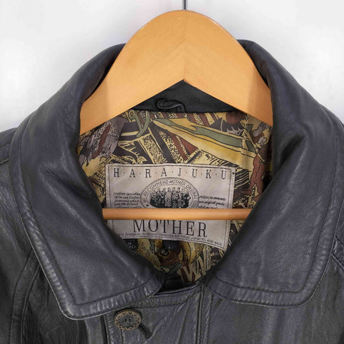 ハラジュクマザー HARAJUKU MOTHER 裏地総柄 ラムスキン 比翼 カーコート メンズ L