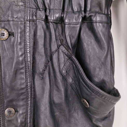 ハラジュクマザー HARAJUKU MOTHER 裏地総柄 ラムスキン 比翼 カーコート メンズ L