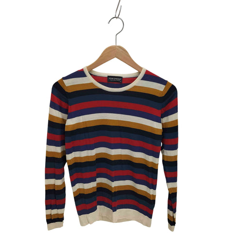ジョンスメドレー JOHN SMEDLEY クルーネック ボーダー セーター レディース import:M
