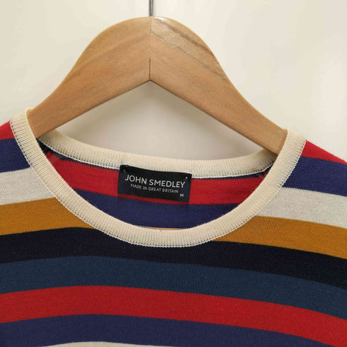 ジョンスメドレー JOHN SMEDLEY クルーネック ボーダー セーター レディース import:M