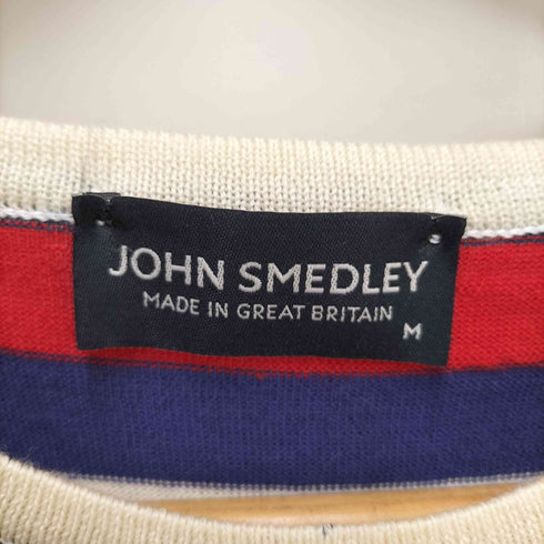ジョンスメドレー JOHN SMEDLEY クルーネック ボーダー セーター レディース import:M