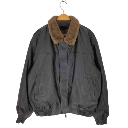 ザラ ZARA リバーシブル フェイクレザージャケット メンズ import:XL