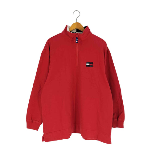 トミーヒルフィガー TOMMY HILFIGER 90S~00S ロゴ刺繍 ハーフジップ スウェット メンズ import:M