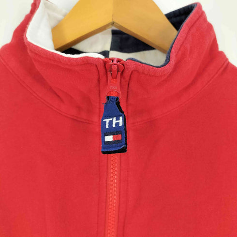 トミーヒルフィガー TOMMY HILFIGER 90S~00S ロゴ刺繍 ハーフジップ スウェット メンズ import:M