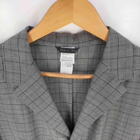 ジャンニヴェルサーチ GIANNI VERSACE 80-90S イタリア製 グラフチェック シアー ウール 4B テーラードジャケット メンズ import:M