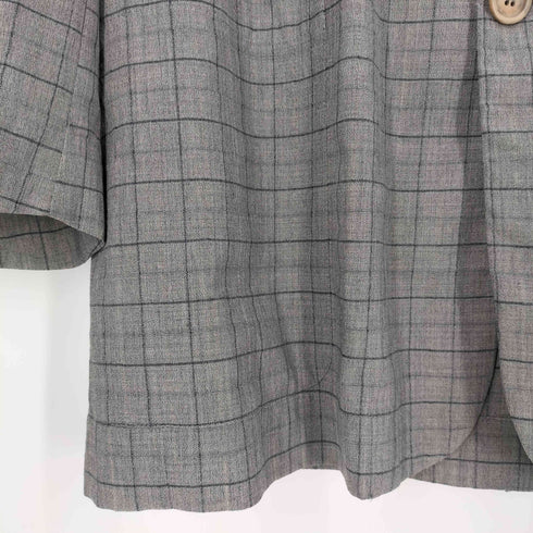 ジャンニヴェルサーチ GIANNI VERSACE 80-90S イタリア製 グラフチェック シアー ウール 4B テーラードジャケット メンズ import:M