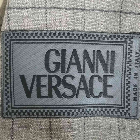 ジャンニヴェルサーチ GIANNI VERSACE 80-90S イタリア製 グラフチェック シアー ウール 4B テーラードジャケット メンズ import:M