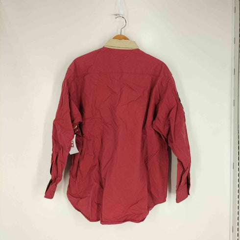 トミーヒルフィガー TOMMY HILFIGER 90S~00S アームワッペン ハーフジップ プルオーバーシャツ メンズ import:L