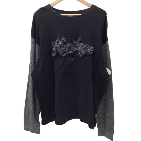 サウスポール SOUTHPOLE 90-00S 3D 刺繍 異素材 切り替え バイカラー ワッフル サーマル L/S カットソー メンズ 3XB