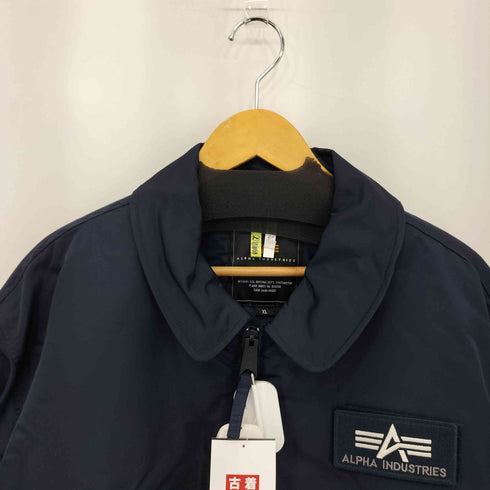 アルファインダストリーズ ALPHA INDUSTRIES フロントジップ ワッペン付き ミリタリージャケット メンズ XL