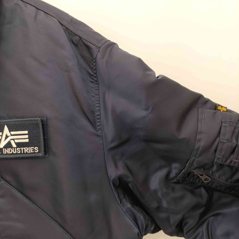 アルファインダストリーズ ALPHA INDUSTRIES フロントジップ ワッペン付き ミリタリージャケット メンズ XL