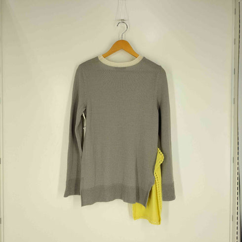 ツモリチサト TSUMORI CHISATO アシメポケット 切替 ウール クルーネック ニット セーター レディース JPN:2