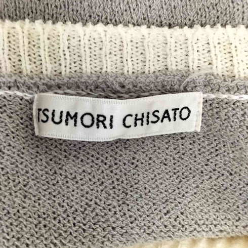 ツモリチサト TSUMORI CHISATO アシメポケット 切替 ウール クルーネック ニット セーター レディース JPN:2
