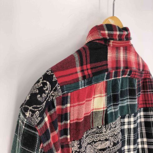 ポロバイラルフローレン Polo by RALPH LAUREN クラシック フィット パッチワーク フランネル ワークシャツ メンズ import:M