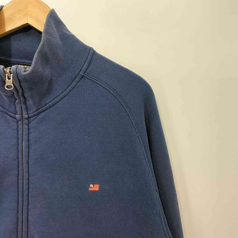 ポロジーンズカンパニーラルフローレン POLO JEANS COMPANY RALPH LAUREN 90s 星条旗 刺繍 裏起毛 ラグラン ピケ ドライバーズ スウェット メンズ import:L