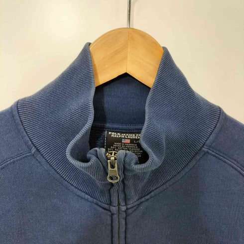 ポロジーンズカンパニーラルフローレン POLO JEANS COMPANY RALPH LAUREN 90s 星条旗 刺繍 裏起毛 ラグラン ピケ ドライバーズ スウェット メンズ import:L